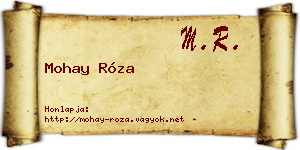 Mohay Róza névjegykártya